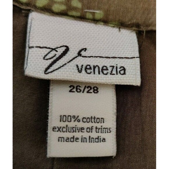 Venezia Skirt Size 26/28 Green Floral Tiered Patchwork Pull String Small Bells - Picture 2 of 6